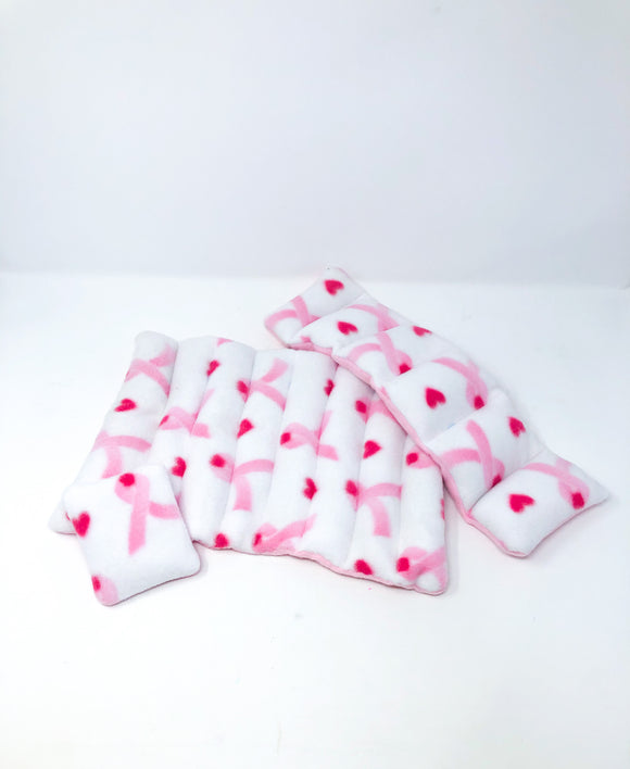 pink ribbon boo boo bag set fleece