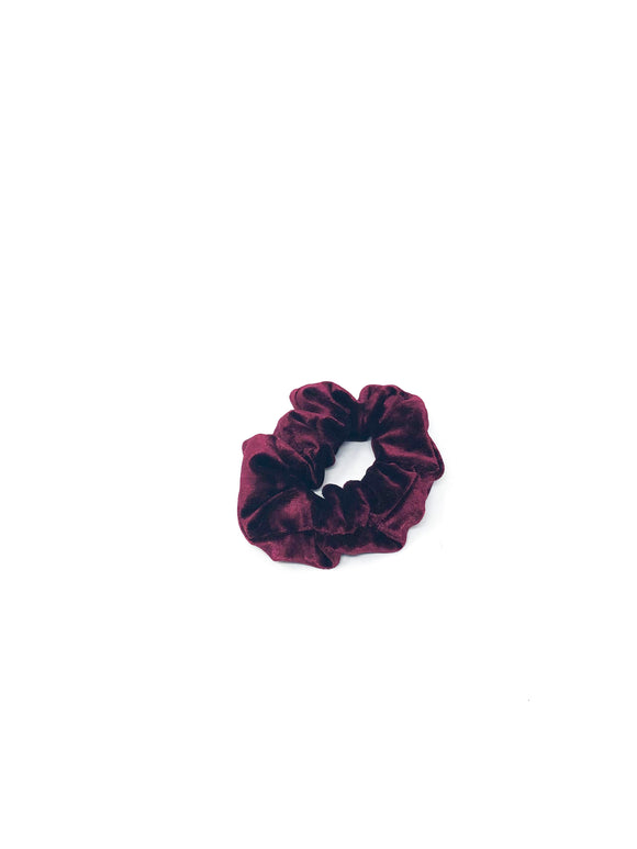 Maroon Velvet Scrunchies