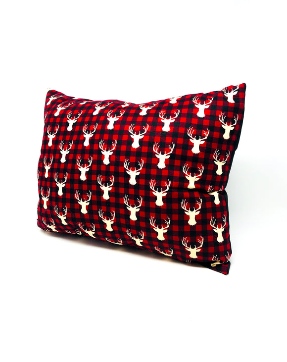 Plaid Deer Throw Pillow