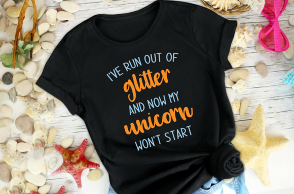 i've run out of glitter and now my unicorn won't start youth toddler t-shirt