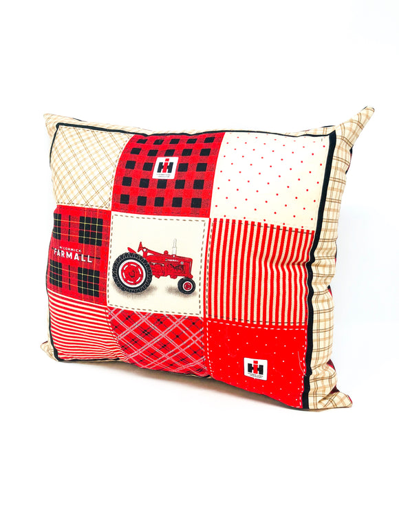 Square Red Farmall Throw Pillow