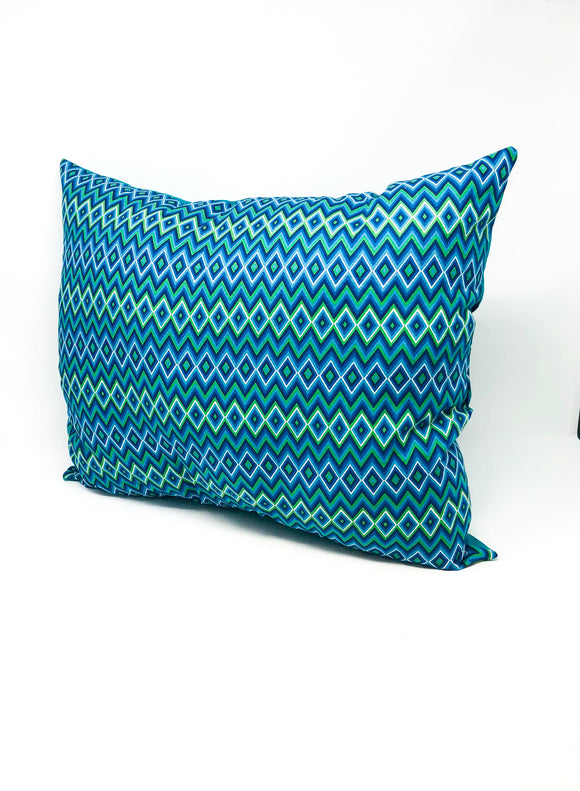 Turquoise Diamond Throw Pillow