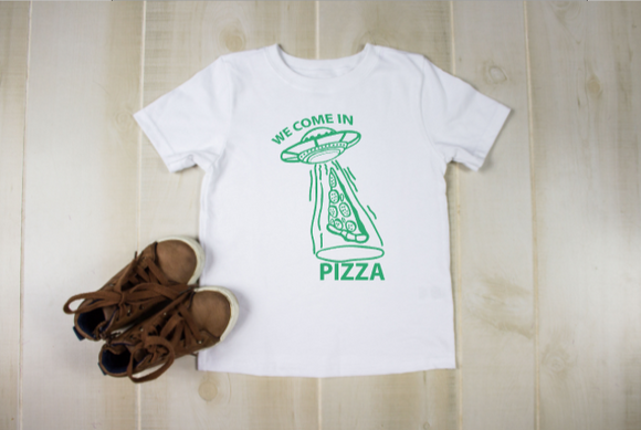 we come in pizza youth toddler t-shirt