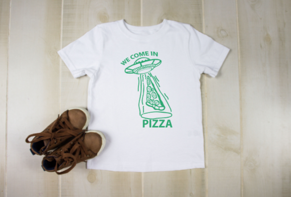we come in pizza youth toddler t-shirt