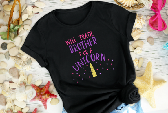 will trade brother for a unicorn youth toddler t-shirt