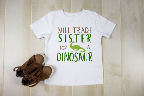 will trade sister for a dinosaur youth toddler t-shirt