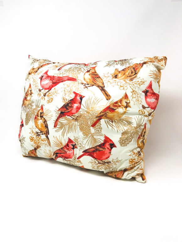Golden Cardinals Throw Pillow